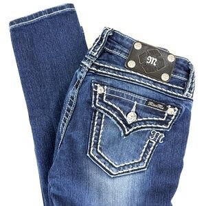 Miss Me Dark Wash Embellished Signature Skinny Jean